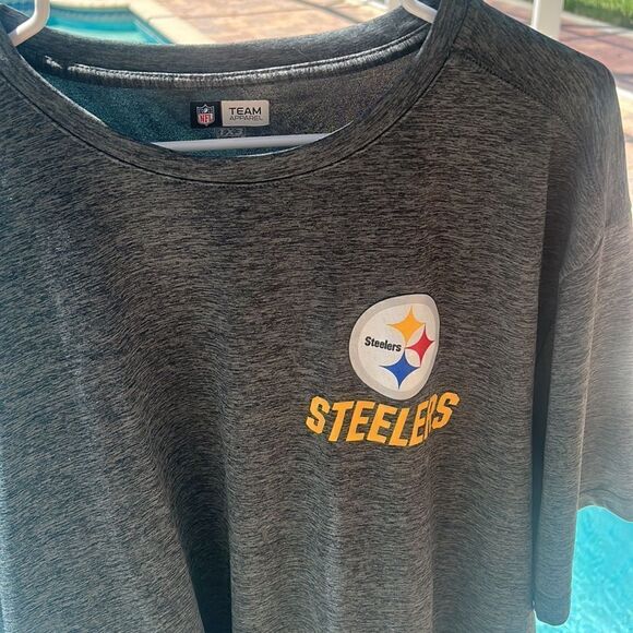 Pittsburgh Steelers XXL T-shirt Gray Logo EUC Short Sleeve Football Sports - Picture 7 of 16